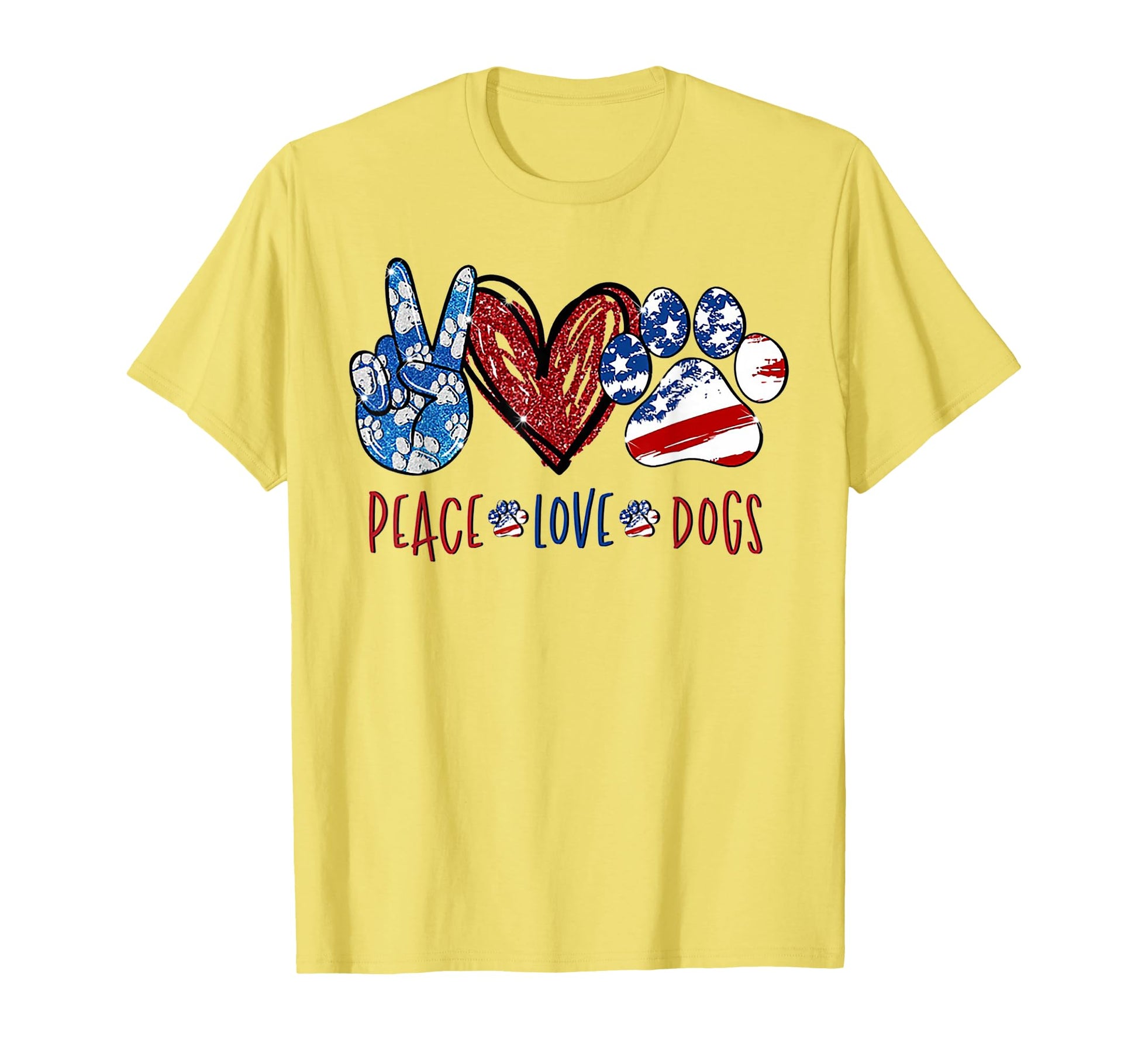 Peace Love Dog Heart Dog Paw T-Shirt - Custom Art Print Unisex - T-Shirt, Sweatshirt, Hoodie