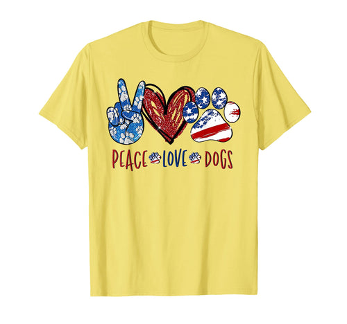 Peace Love Dog Heart Dog Paw T-Shirt - Custom Art Print Unisex - T-Shirt, Sweatshirt, Hoodie