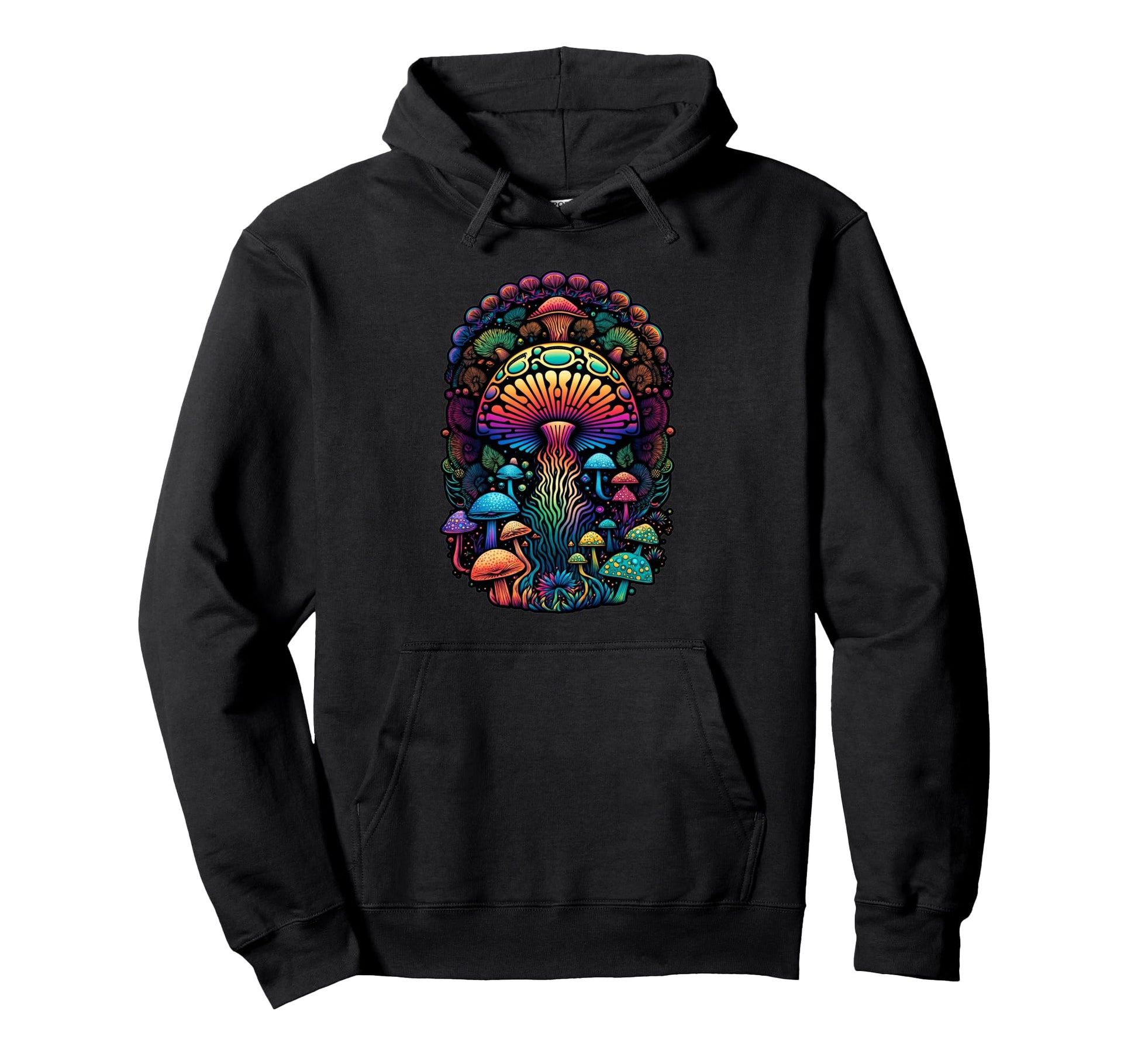 Colorful Trippy Mushroom Fantasy Nature Hoodie - Novelty Apparel Men Women - T-Shirt, Sweatshirt, Hoodie