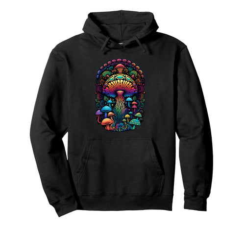 Colorful Trippy Mushroom Fantasy Nature Hoodie - Novelty Apparel Men Women - T-Shirt, Sweatshirt, Hoodie