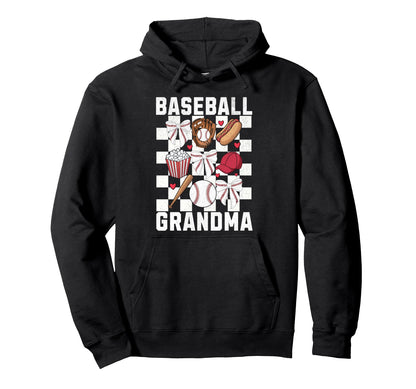 Baseball Grandma Coquette Bow Hoodie - Minimalist Print Men Women - T-Shirt, Sweatshirt, Hoodie