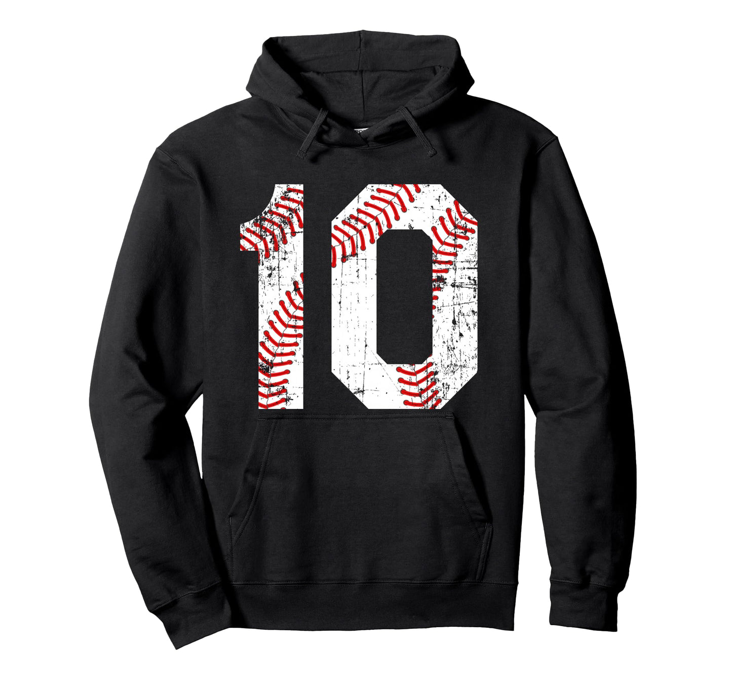 Baseball 10 Jersey Number Hoodie - Custom Art Print Unisex - T-Shirt, Sweatshirt, Hoodie