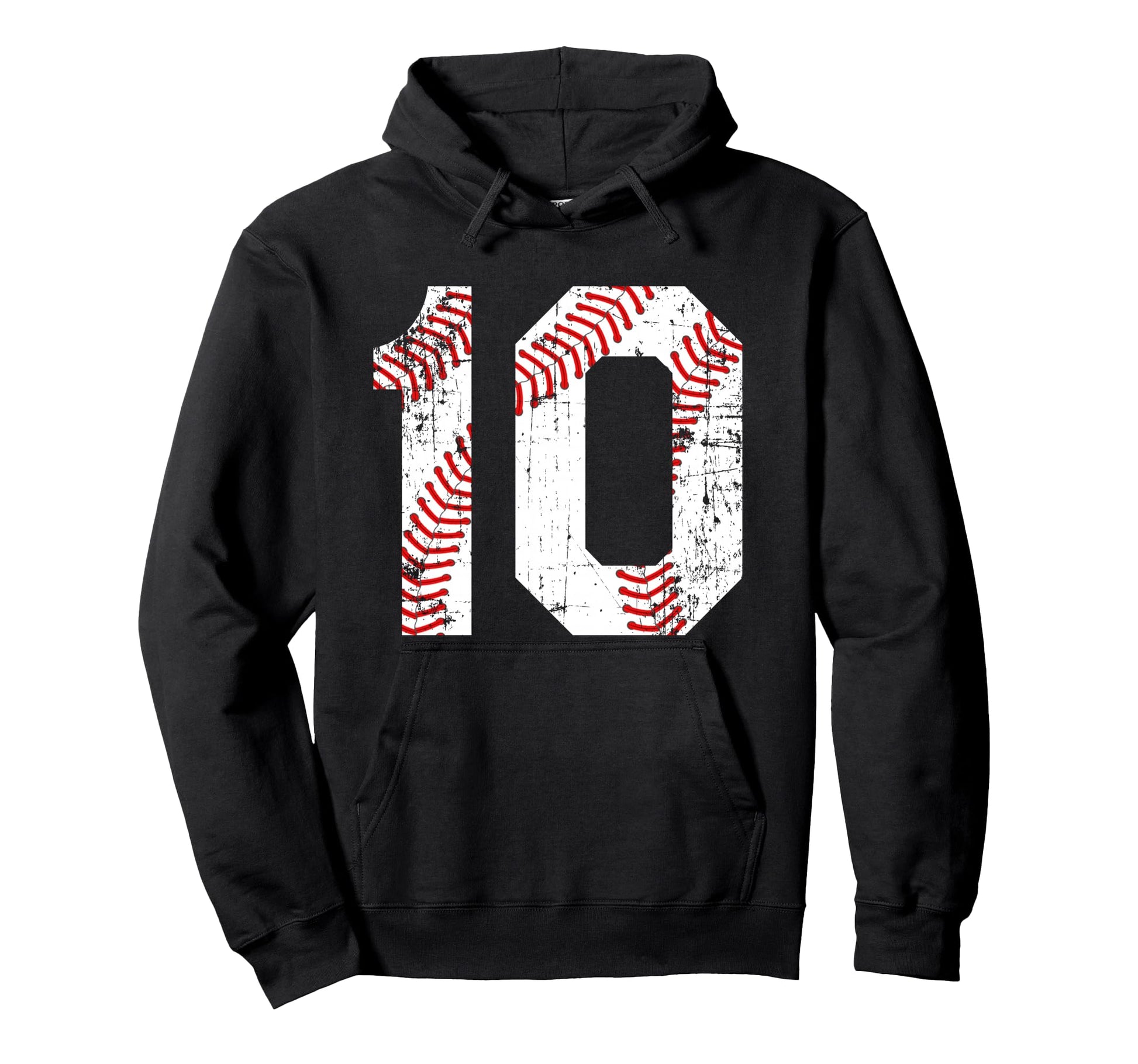 Baseball 10 Jersey Number Hoodie - Custom Art Print Unisex - T-Shirt, Sweatshirt, Hoodie