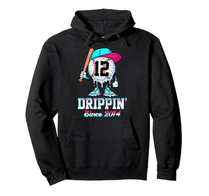 12 Years Old Since 2014 Ice Cream Drip Hoodie - Trendy Graphic Men Women - T-Shirt, Sweatshirt, Hoodie