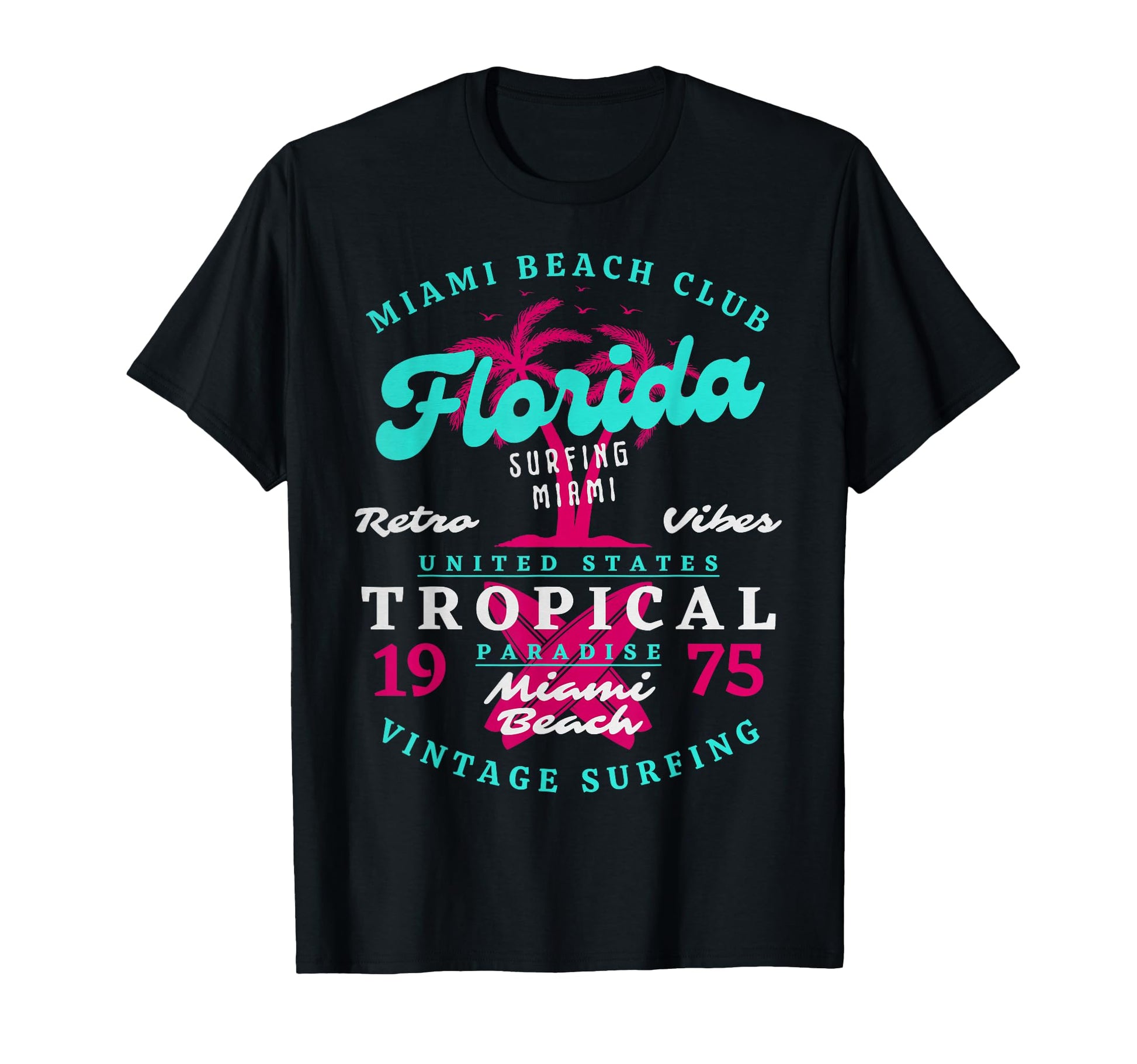 Miami Beach Club Surfing Florida T-Shirt - Minimalist Print Unisex - T-Shirt, Sweatshirt, Hoodie