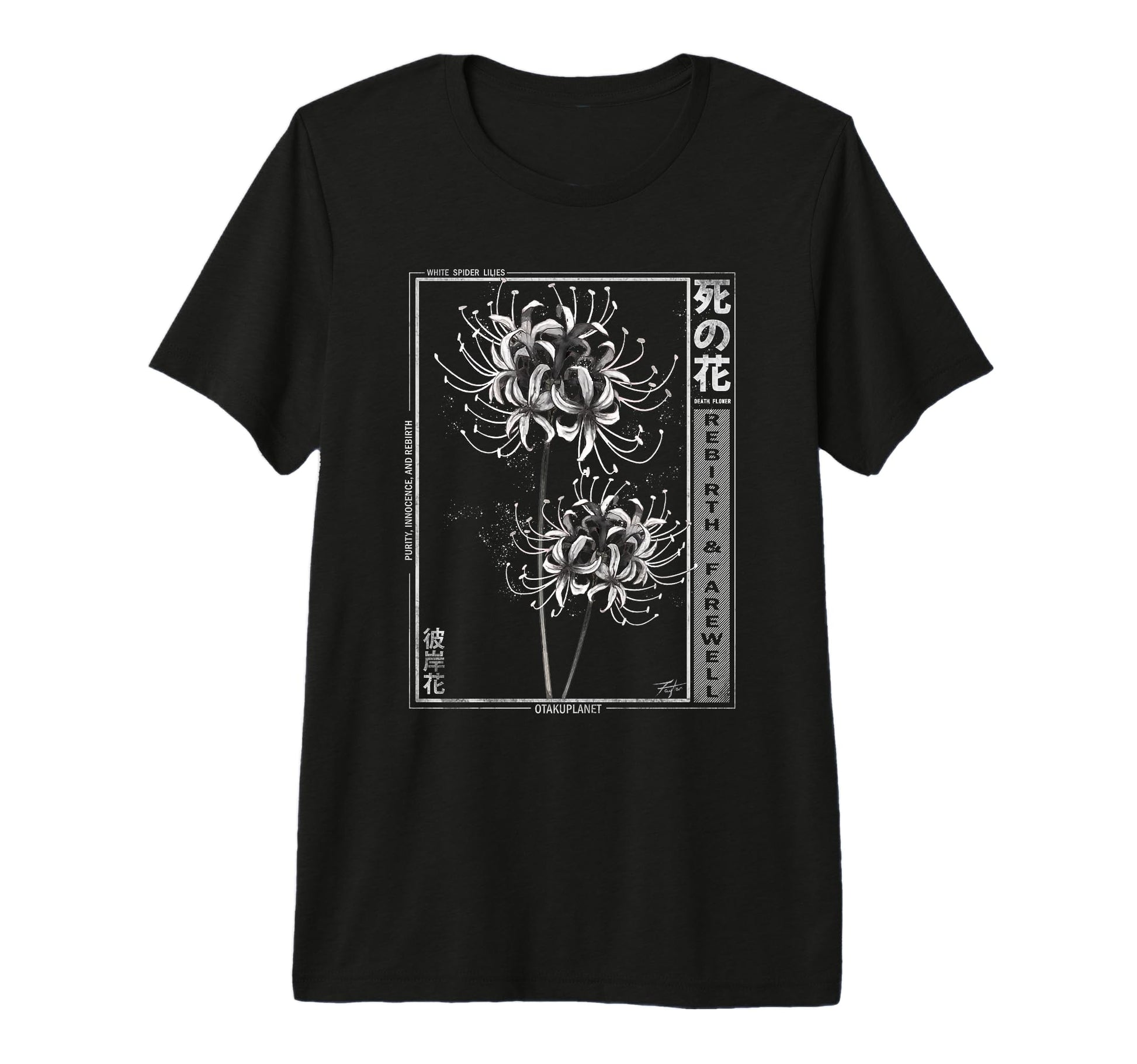 White Spider Lily Japanese Grunge T-Shirt - Trendy Graphic for Adults - T-Shirt, Sweatshirt, Hoodie