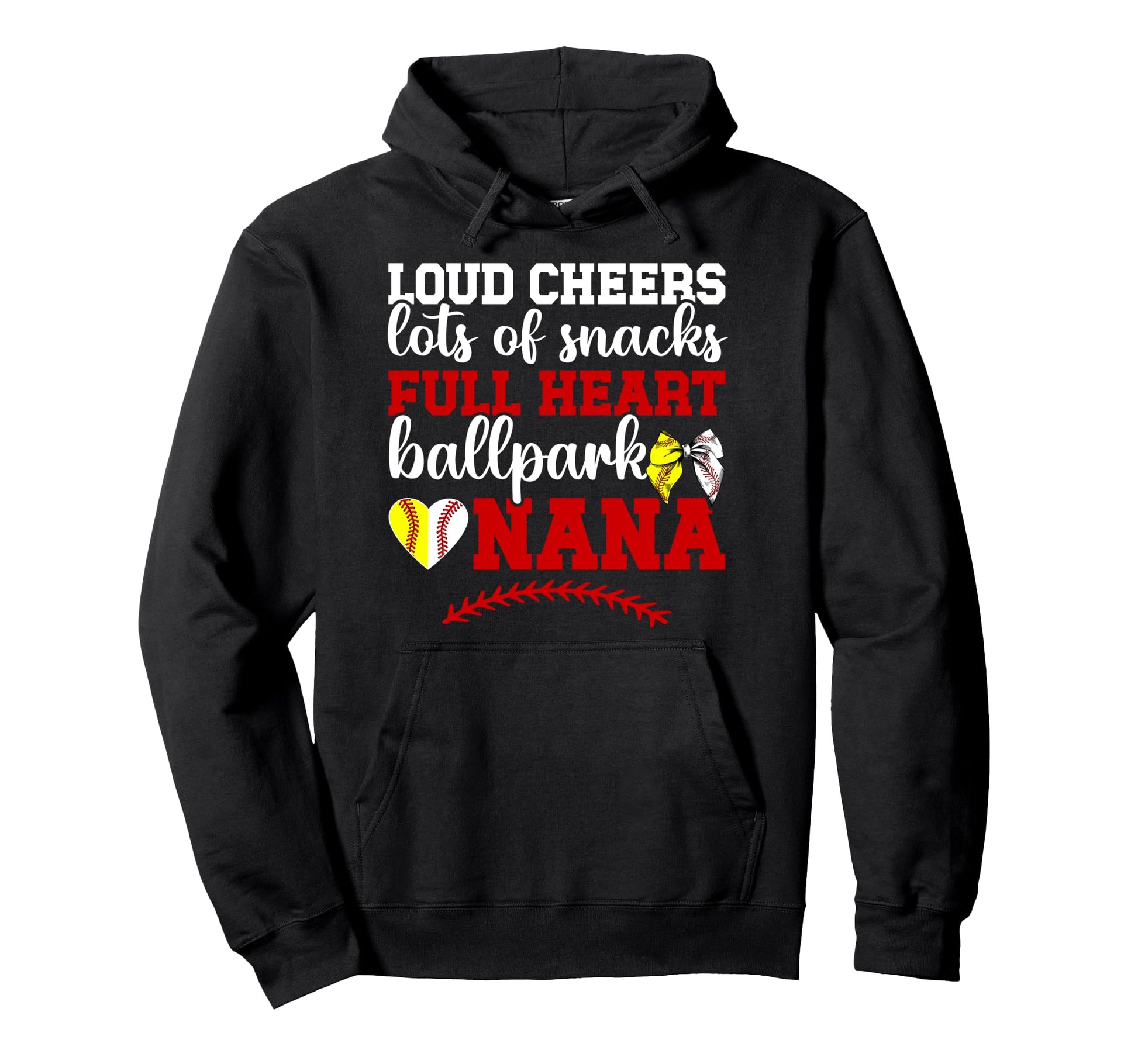 Ballpark Nana Grandma Funny Baseball Hoodie - Custom Art Print Men Women - T-Shirt, Sweatshirt, Hoodie