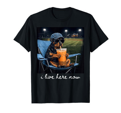 Rottweiler Drink Iced Coffee Baseball T-Shirt - Unique Graphic Men Women - T-Shirt, Sweatshirt, Hoodie