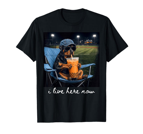 Rottweiler Drink Iced Coffee Baseball T-Shirt - Unique Graphic Men Women - T-Shirt, Sweatshirt, Hoodie