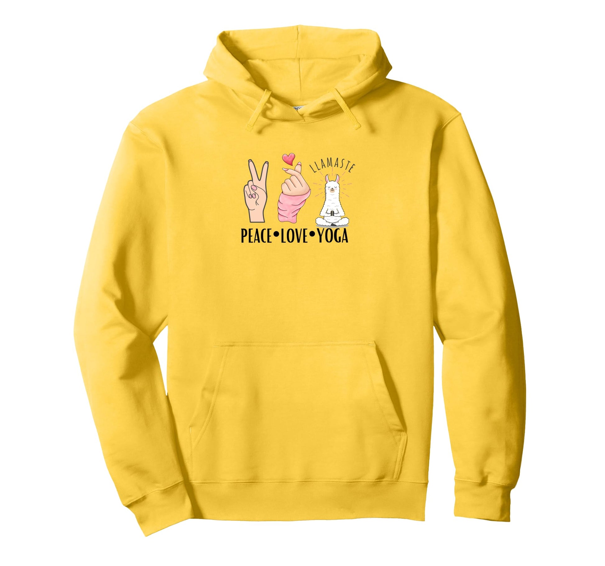 Peace Love Yoga Hoodie - Fun Novelty Design for Adults - T-Shirt, Sweatshirt, Hoodie
