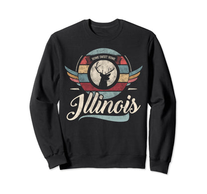 Illinois State Animal Deer Sweet Sweatshirt - Novelty Apparel Men Women - T-Shirt, Sweatshirt, Hoodie