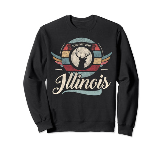 Illinois State Animal Deer Sweet Sweatshirt - Novelty Apparel Men Women - T-Shirt, Sweatshirt, Hoodie