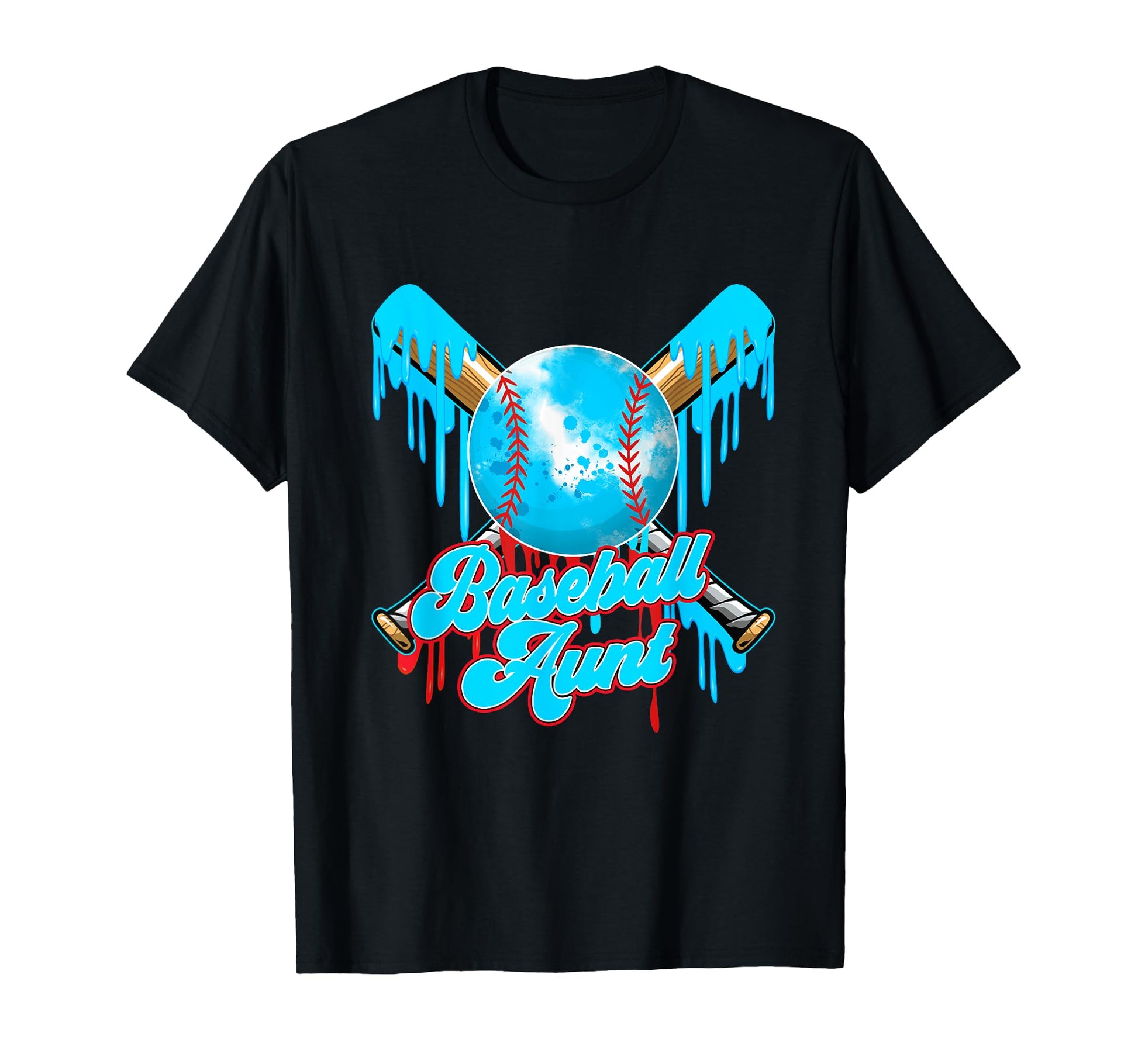 Aunt Birthday Baseball Ice Cream Drip T-Shirt - Novelty Apparel Men Women - T-Shirt, Sweatshirt, Hoodie