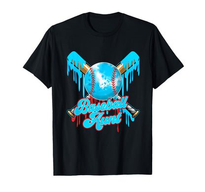 Aunt Birthday Baseball Ice Cream Drip T-Shirt - Novelty Apparel Men Women - T-Shirt, Sweatshirt, Hoodie