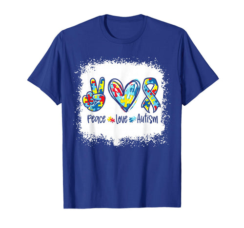 Autism Awareness Peace Love Autism T-Shirt - Fun Novelty Design Men Women - T-Shirt, Sweatshirt, Hoodie
