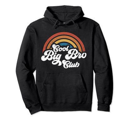 Big Bro Club Groovy Rainbow Big Brothers Hoodie - Fun Novelty Design Unisex - T-Shirt, Sweatshirt, Hoodie