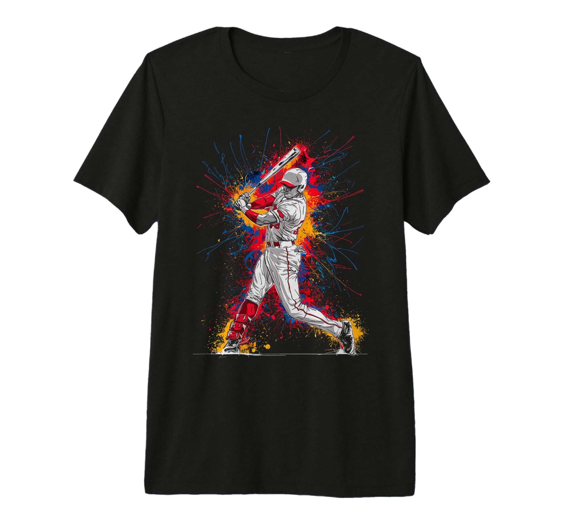 Paint Splash Baseball Player Coach Dad T-Shirt - Custom Art Print Unisex - T-Shirt, Sweatshirt, Hoodie