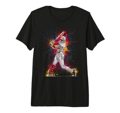 Paint Splash Baseball Player Coach Dad T-Shirt - Custom Art Print Unisex - T-Shirt, Sweatshirt, Hoodie