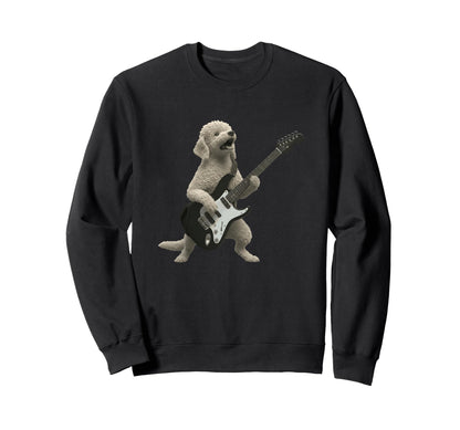 Funny Guitar Dog Rocking Puppy Sweatshirt - Aesthetic Graphic for Adults - T-Shirt, Sweatshirt, Hoodie