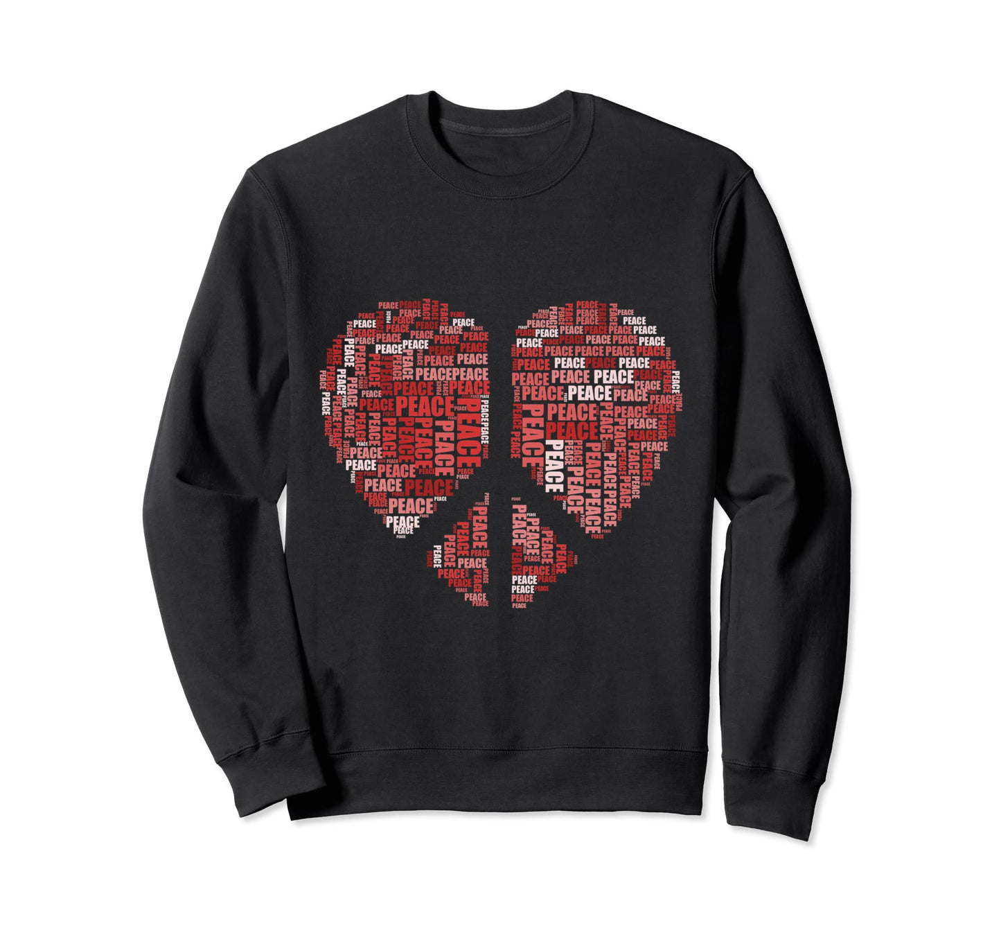 Peace And Love Heart Shaped Sweatshirt - Aesthetic Graphic for Adults - T-Shirt, Sweatshirt, Hoodie