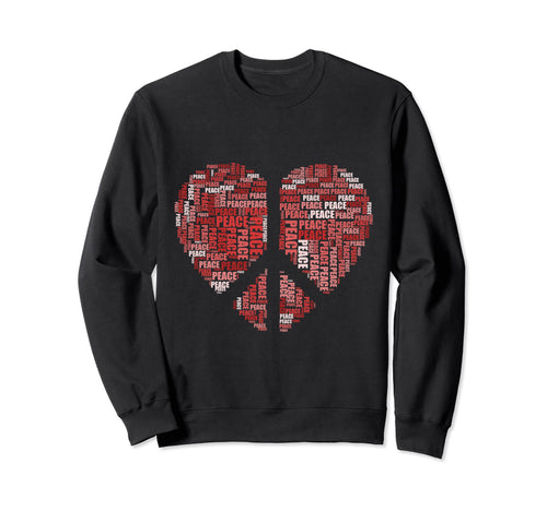 Peace And Love Heart Shaped Sweatshirt - Aesthetic Graphic for Adults - T-Shirt, Sweatshirt, Hoodie