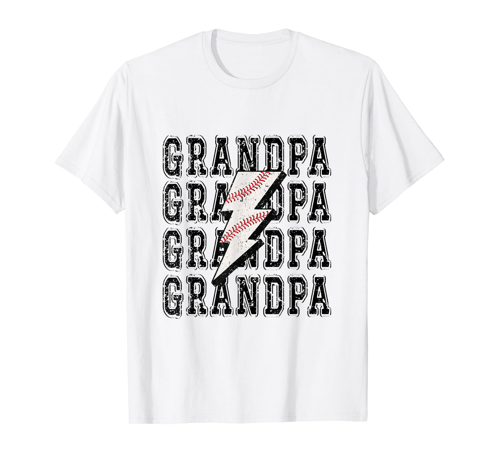 Baseball Grandpa Lightning Bolt T-Shirt - Unique Graphic Men Women - T-Shirt, Sweatshirt, Hoodie