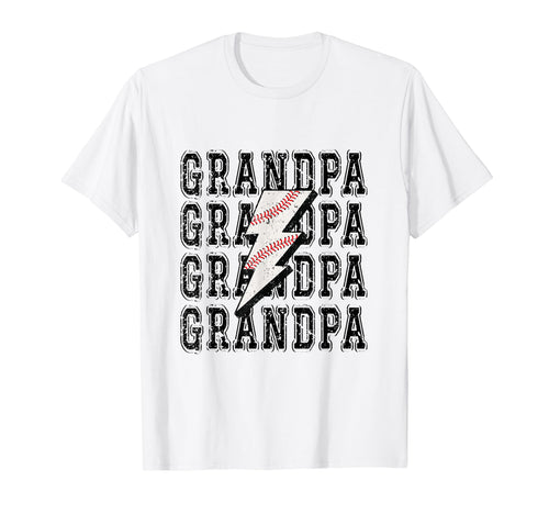 Baseball Grandpa Lightning Bolt T-Shirt - Unique Graphic Men Women - T-Shirt, Sweatshirt, Hoodie