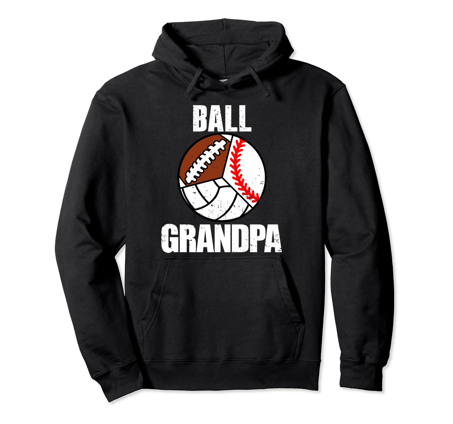 Ball Grandpa Funny Baseball Volleyball Hoodie - Unique Graphic Men Women - T-Shirt, Sweatshirt, Hoodie