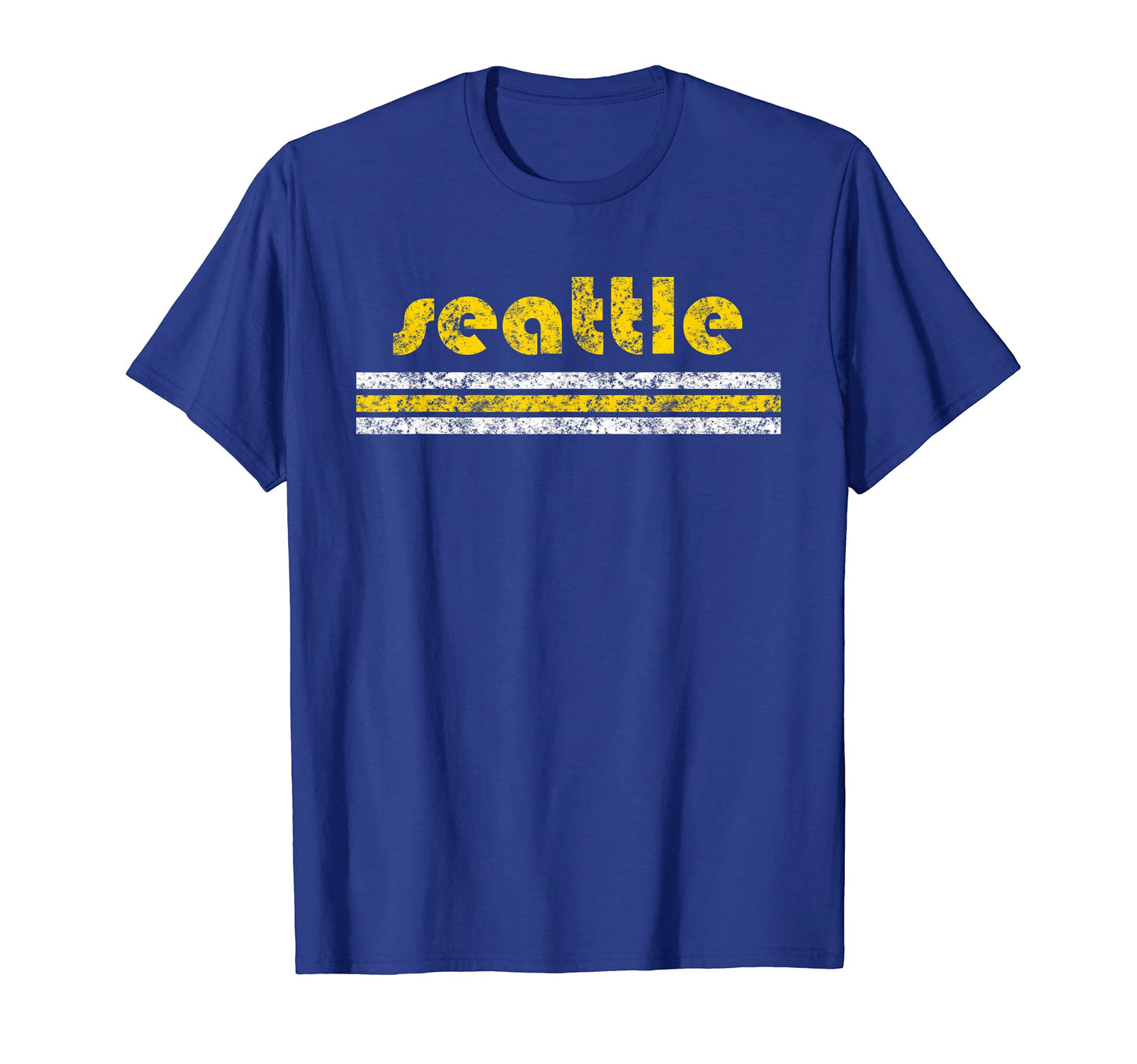 Seattle Three Stripe Weathered T-Shirt - Casual Everyday Wear for Adults - T-Shirt, Sweatshirt, Hoodie