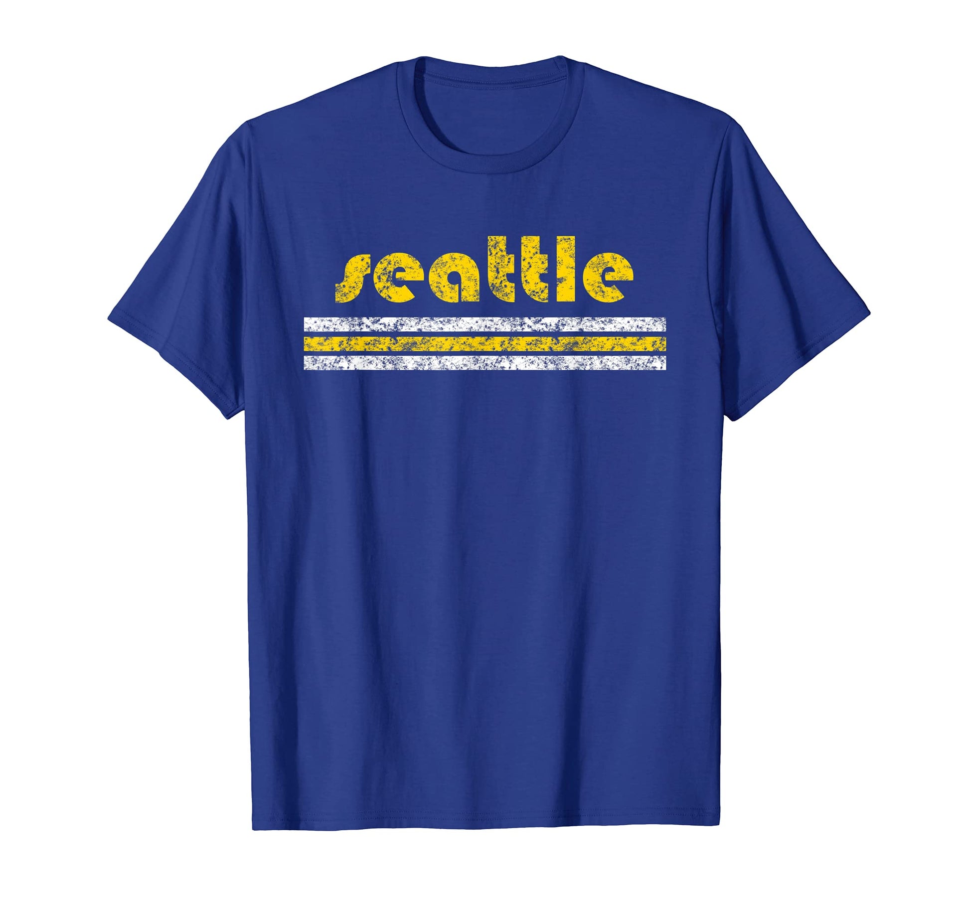 Seattle Three Stripe Weathered T-Shirt - Casual Everyday Wear for Adults - T-Shirt, Sweatshirt, Hoodie