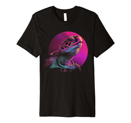 Turtle Vaporwave Aesthetic Synthwave T-Shirt - Minimalist Print Men Women - T-Shirt, Sweatshirt, Hoodie