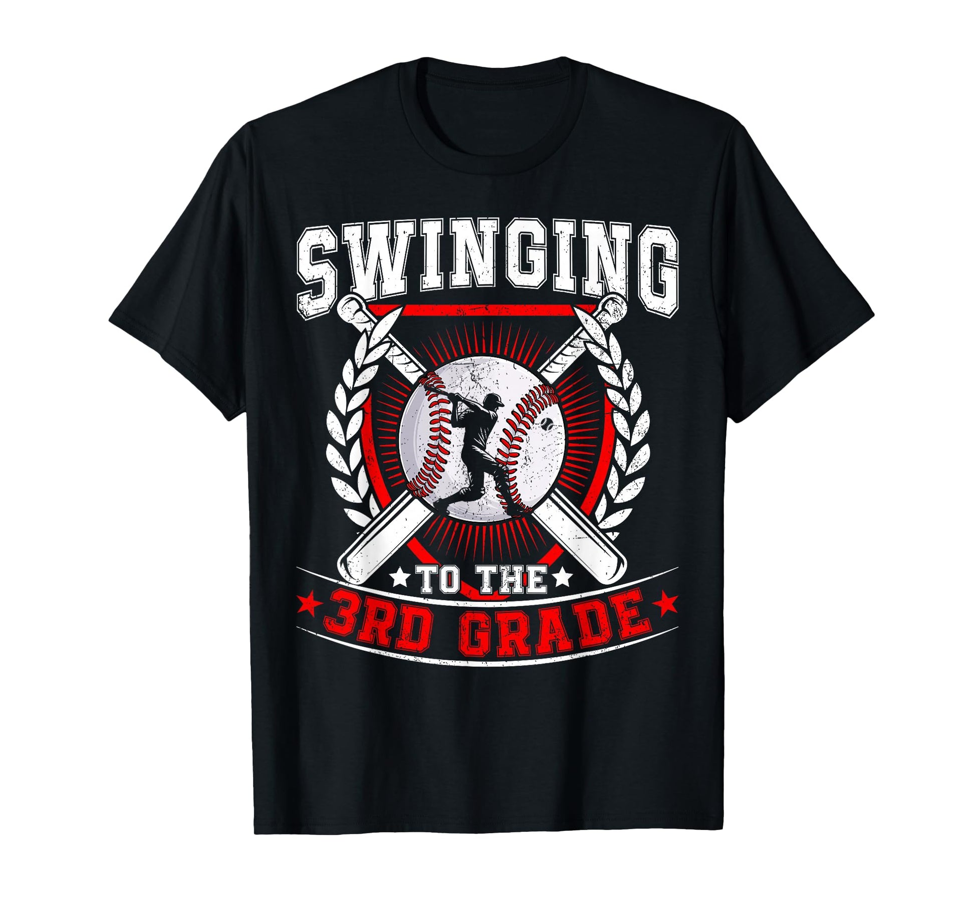 Swinging To 3Rd Grade Baseball First Day T-Shirt - Unique Graphic Unisex - T-Shirt, Sweatshirt, Hoodie