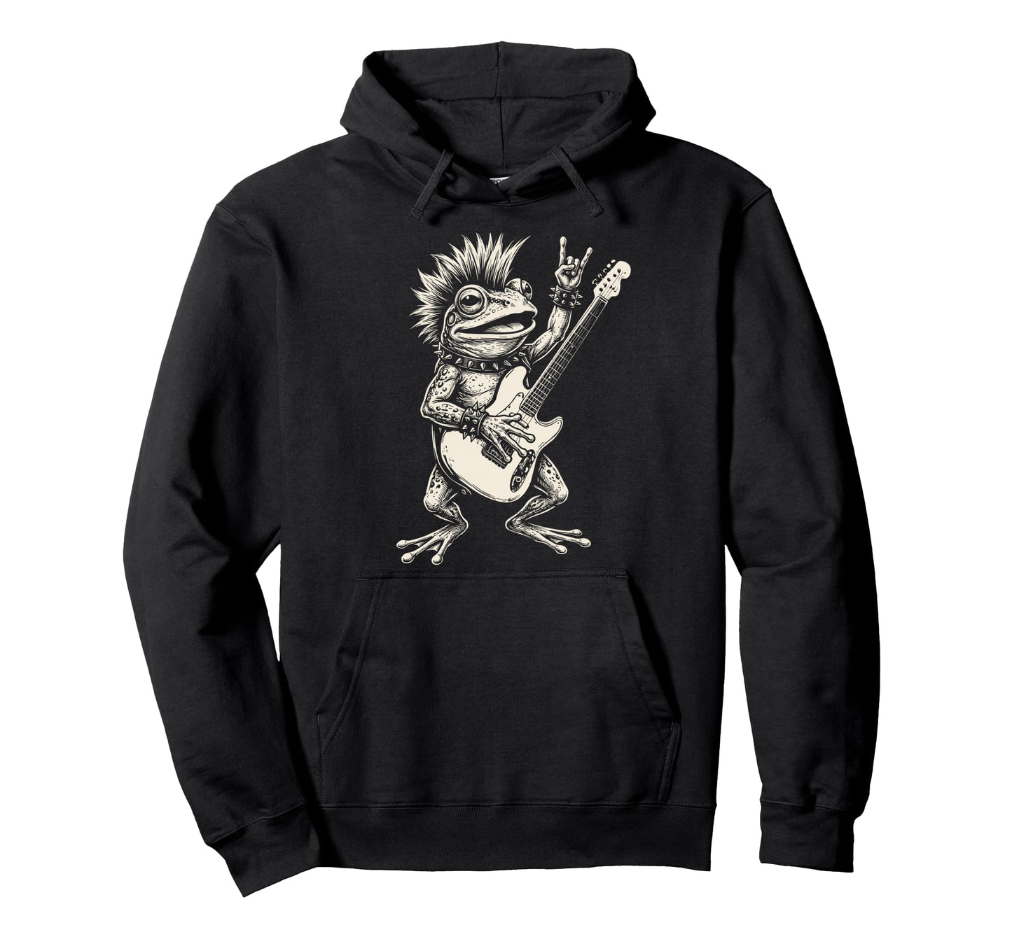 Funny Frog Playing Guitar Rock And Hoodie - Aesthetic Graphic Men Women - T-Shirt, Sweatshirt, Hoodie