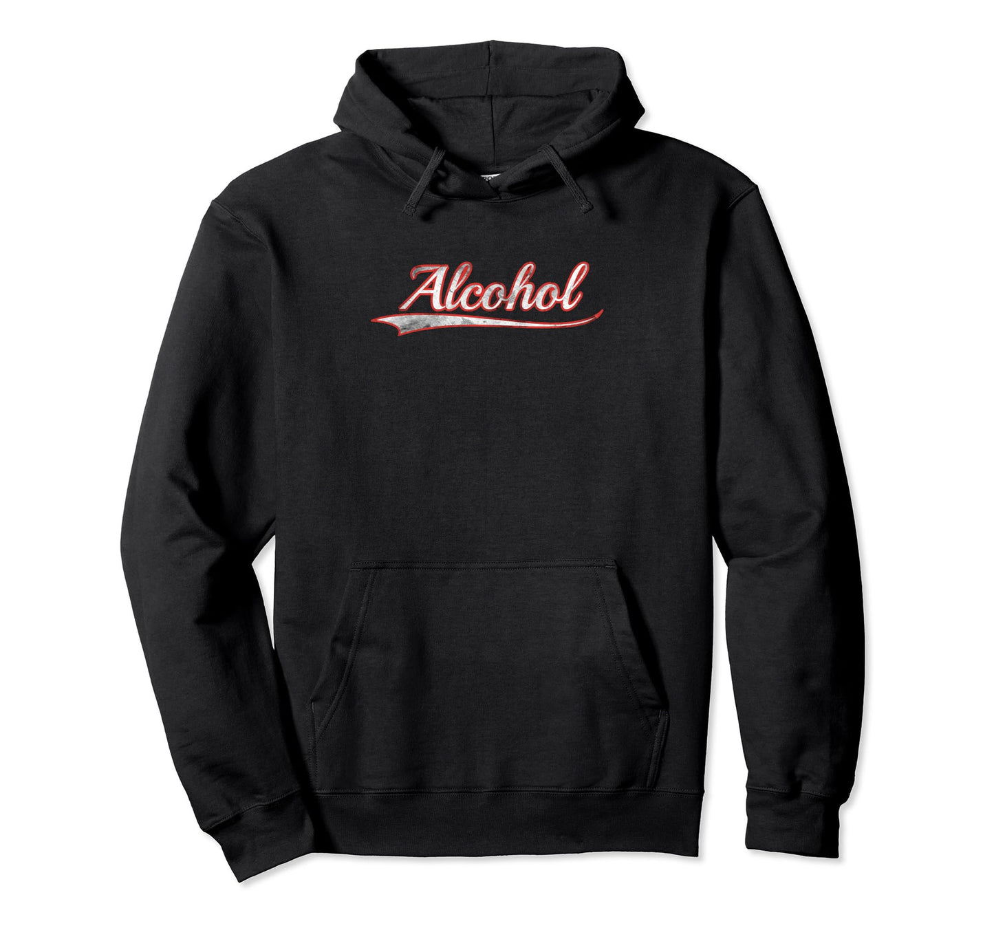 Alcohol Varsity Distressed Throwback Hoodie - Streetwear Style for Adults - T-Shirt, Sweatshirt, Hoodie