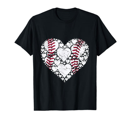 Baseball Heart Love Game Sports Fan T-Shirt - Minimalist Print for Adults - T-Shirt, Sweatshirt, Hoodie