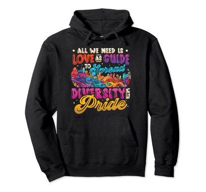 Peace Love Diversity Hoodie - Fun Novelty Design Men Women - T-Shirt, Sweatshirt, Hoodie