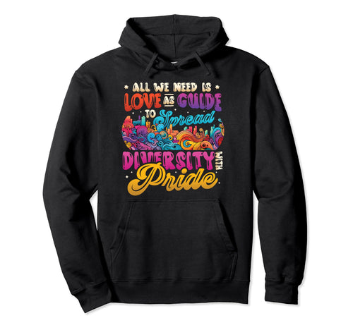 Peace Love Diversity Hoodie - Fun Novelty Design Men Women - T-Shirt, Sweatshirt, Hoodie