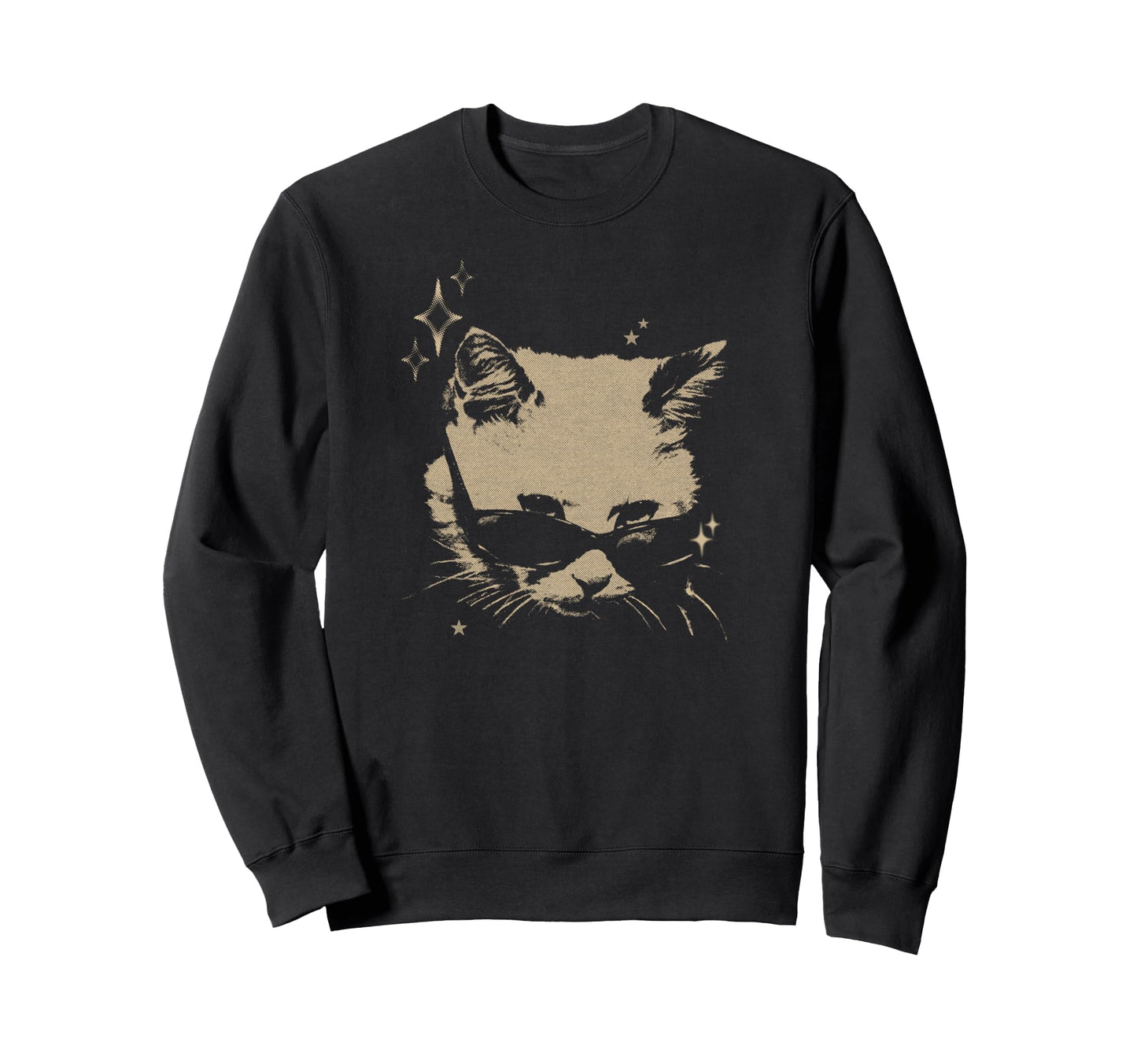 Y2K Cat Sunglasses 90S 2000S Grunge Sweatshirt - Custom Art Print Men Women - T-Shirt, Sweatshirt, Hoodie