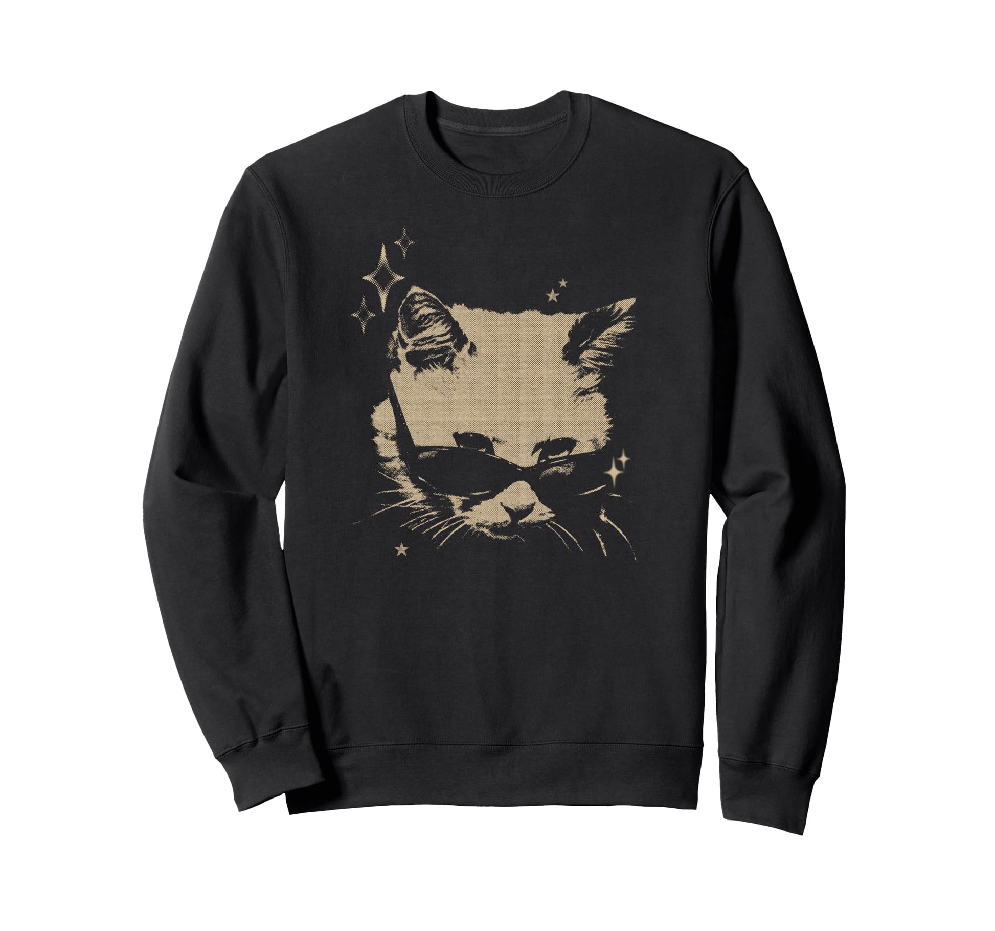 Y2K Cat Sunglasses 90S 2000S Grunge Sweatshirt - Custom Art Print Men Women - T-Shirt, Sweatshirt, Hoodie