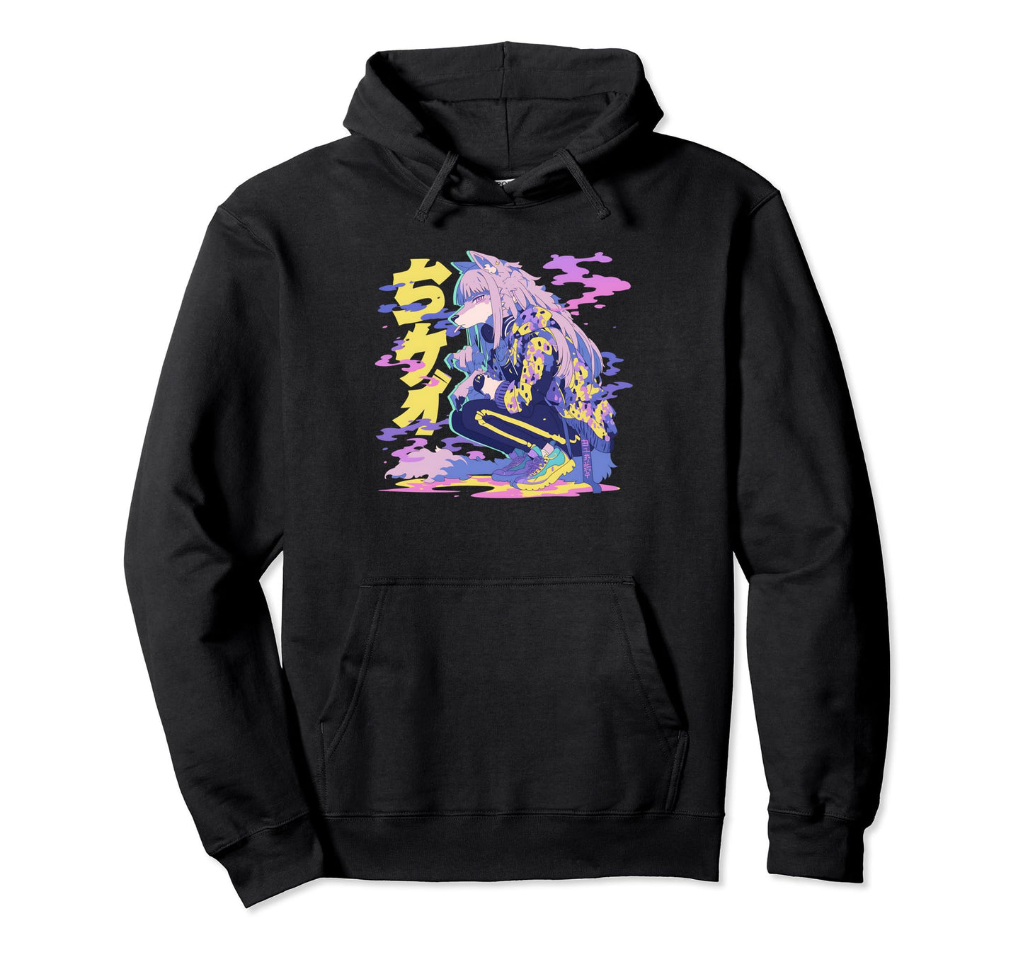 Goth Grunge Demon Anime Furry Wolf Hoodie - Trendy Graphic for Adults - T-Shirt, Sweatshirt, Hoodie