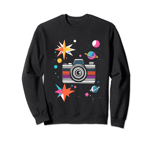 Artsy Galaxy Cosmic Camera Sweatshirt - Unique Graphic Unisex - T-Shirt, Sweatshirt, Hoodie
