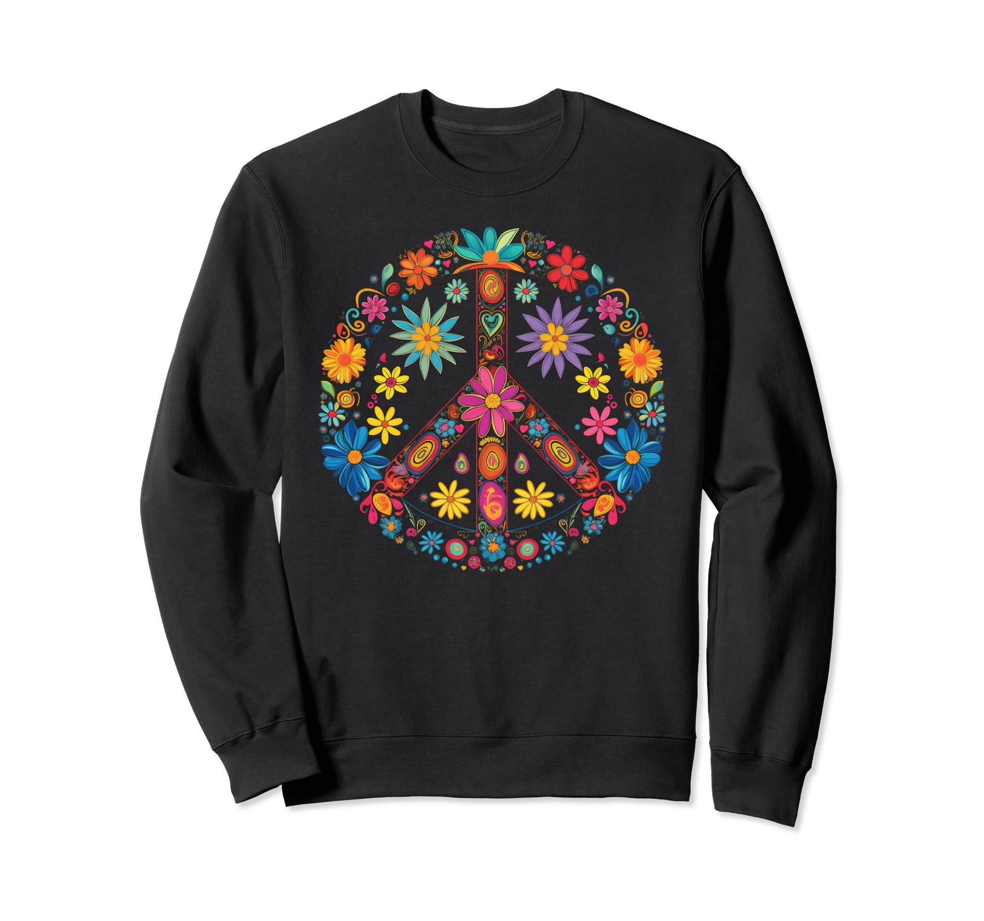 Peace Sign 60S 70S Hippie Boho 21 Sweatshirt - Trendy Graphic for Adults - T-Shirt, Sweatshirt, Hoodie