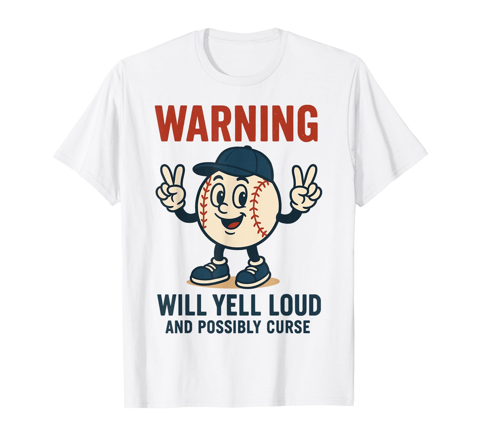 Baseball Warning Will Yell Loud Possibly T-Shirt - Unique Graphic Unisex - T-Shirt, Sweatshirt, Hoodie