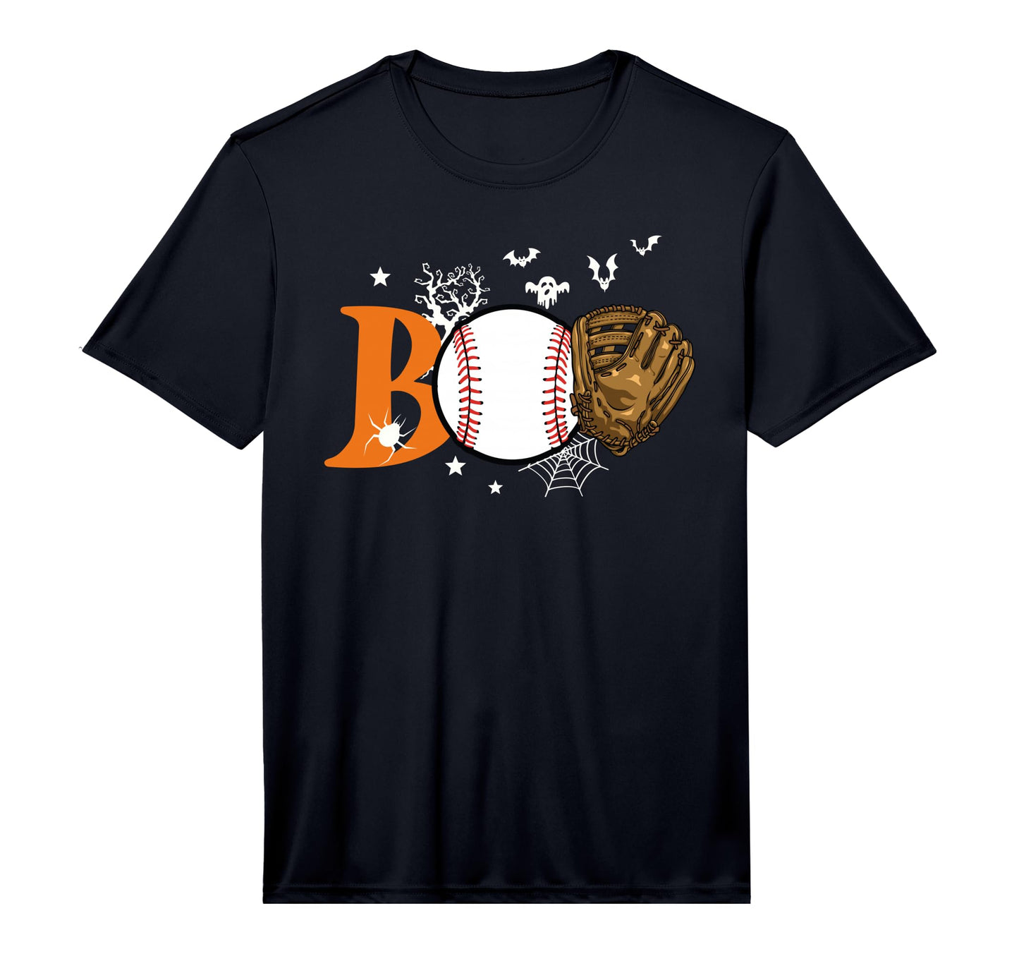 Boo Baseball Halloween Player Catcher T-Shirt - Custom Art Print Unisex - T-Shirt, Sweatshirt, Hoodie