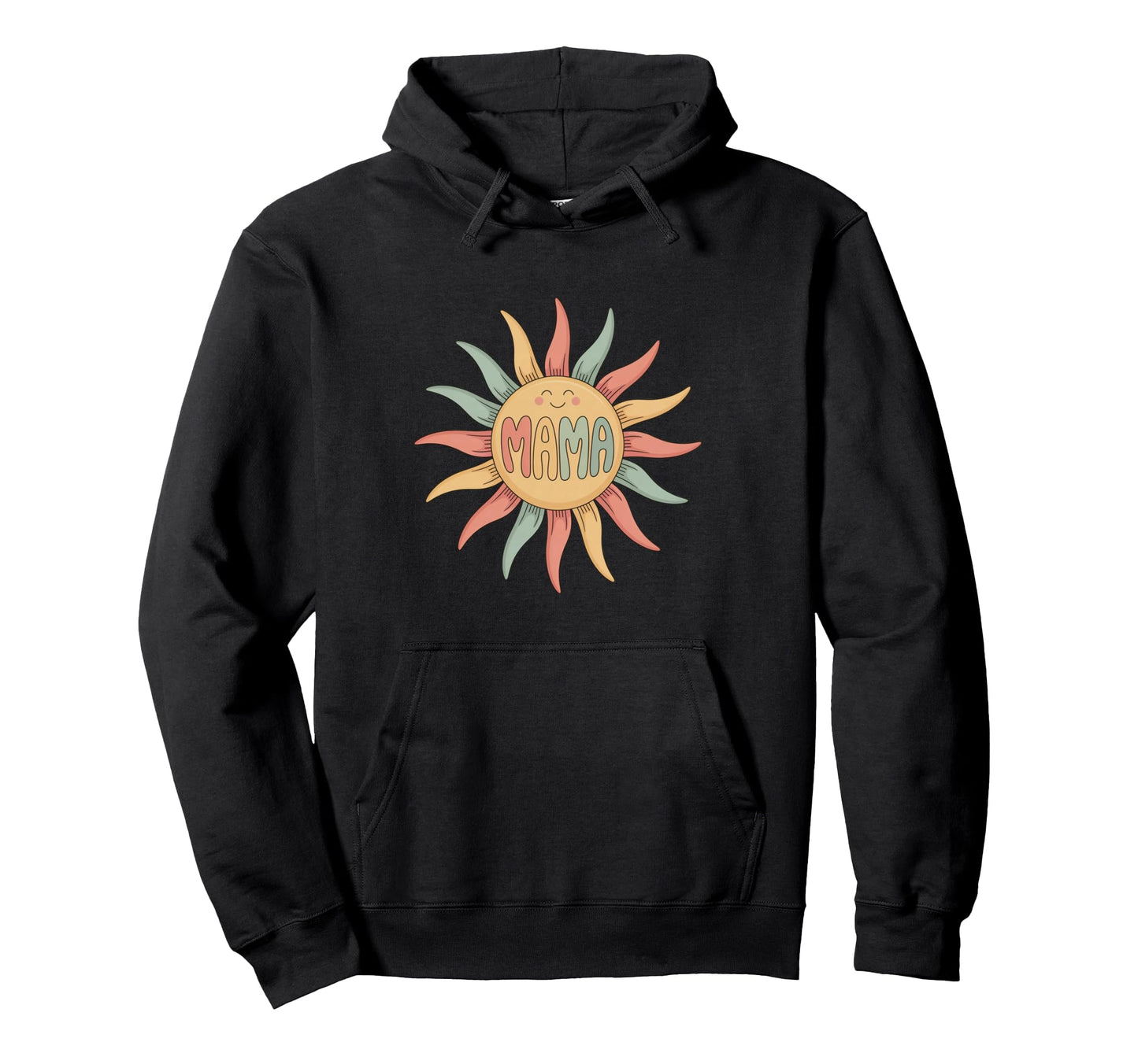 Happy Mama Sun Groovy Pastel Mothers Hoodie - Aesthetic Graphic Men Women - T-Shirt, Sweatshirt, Hoodie