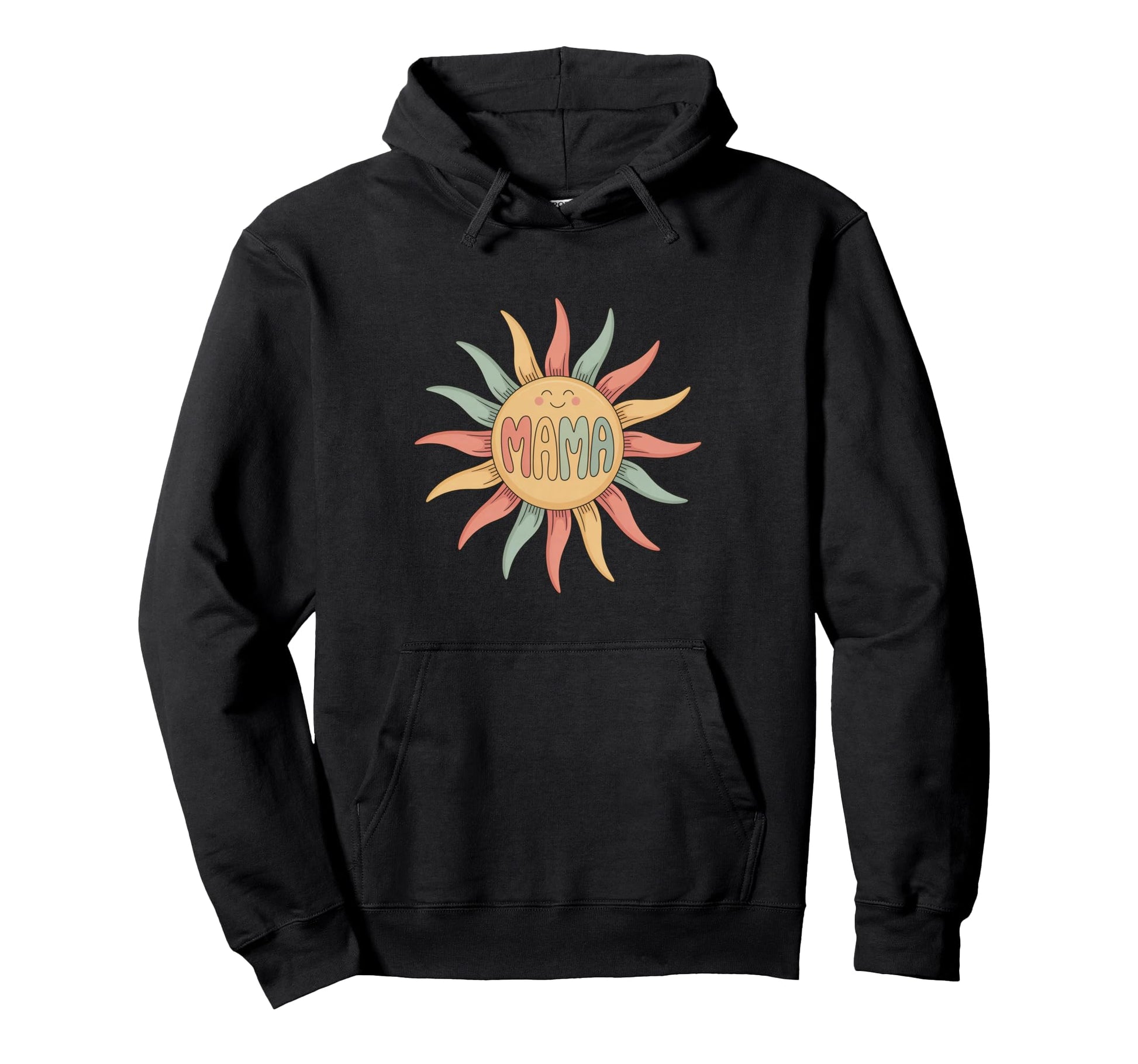 Happy Mama Sun Groovy Pastel Mothers Hoodie - Aesthetic Graphic Men Women - T-Shirt, Sweatshirt, Hoodie