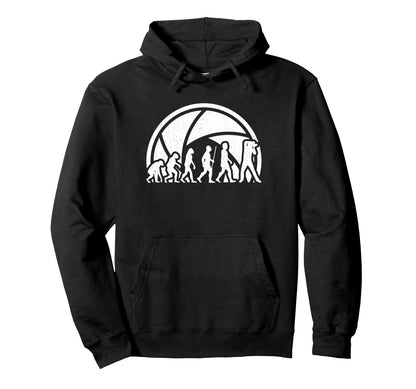 Funny Photographer Evolution Camera Hoodie - Minimalist Print Unisex - T-Shirt, Sweatshirt, Hoodie