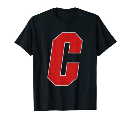 Letter C Monogram Varsity Alphabet T-Shirt - Aesthetic Graphic Unisex - T-Shirt, Sweatshirt, Hoodie