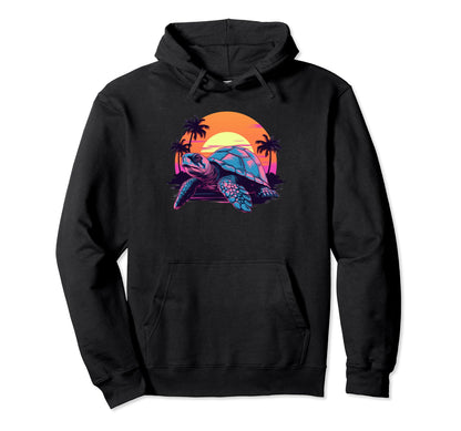Vaporwave Turtle I Aesthetic Turtle Hoodie - Graphic Print Unisex - T-Shirt, Sweatshirt, Hoodie