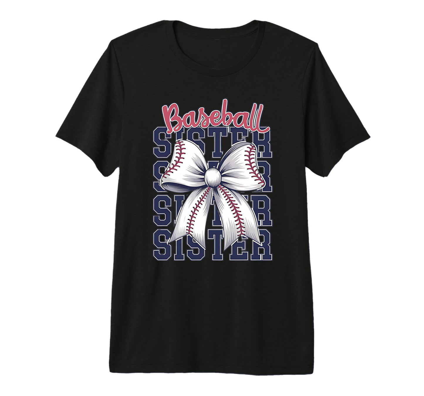 Baseball Sister Coquette Bow Tri Blend T-Shirt - Minimalist Print Unisex - T-Shirt, Sweatshirt, Hoodie